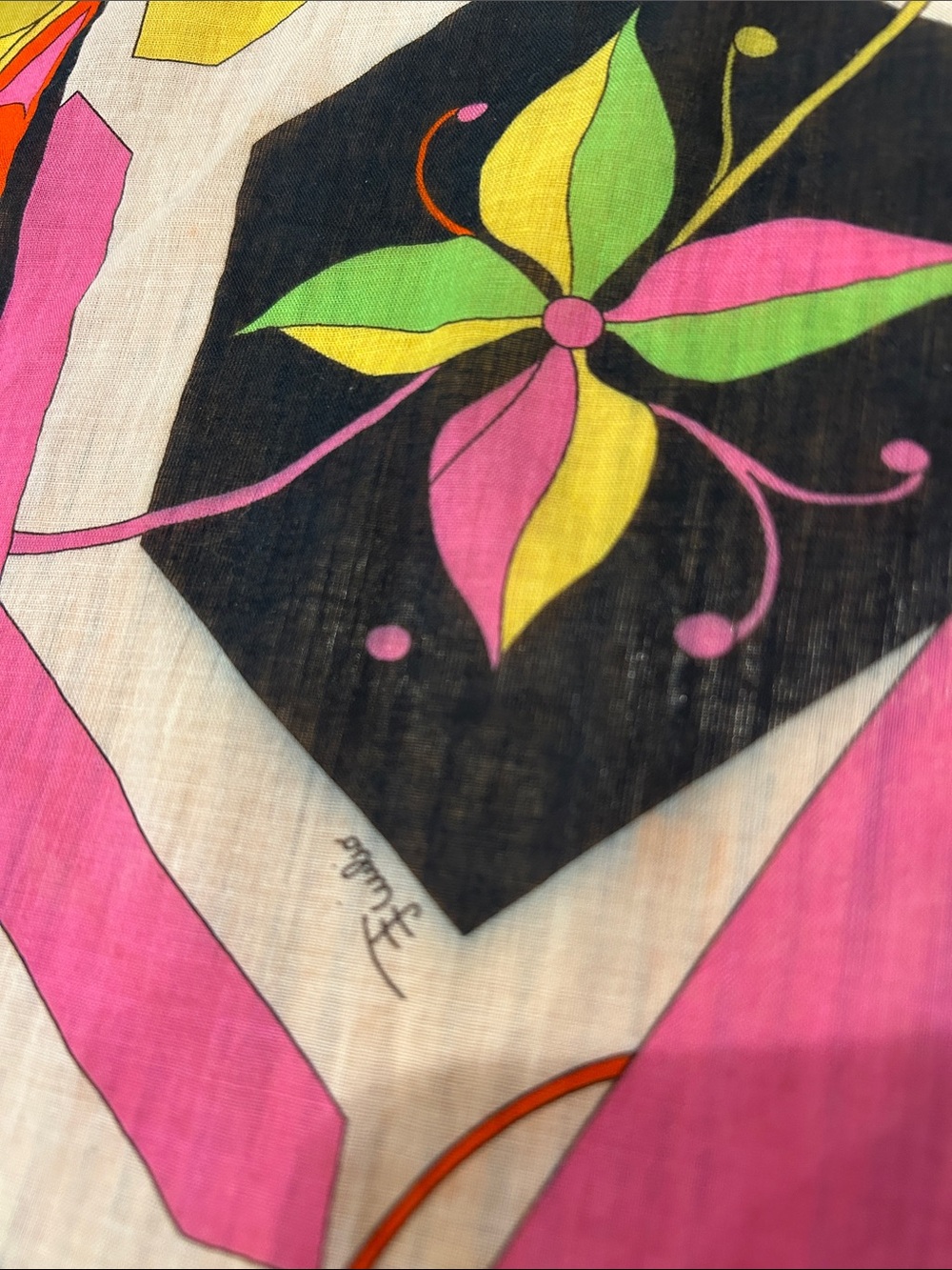 Emilio Pucci Colorful Cotton Scarf 22”x 22” - Picture 4 of 5